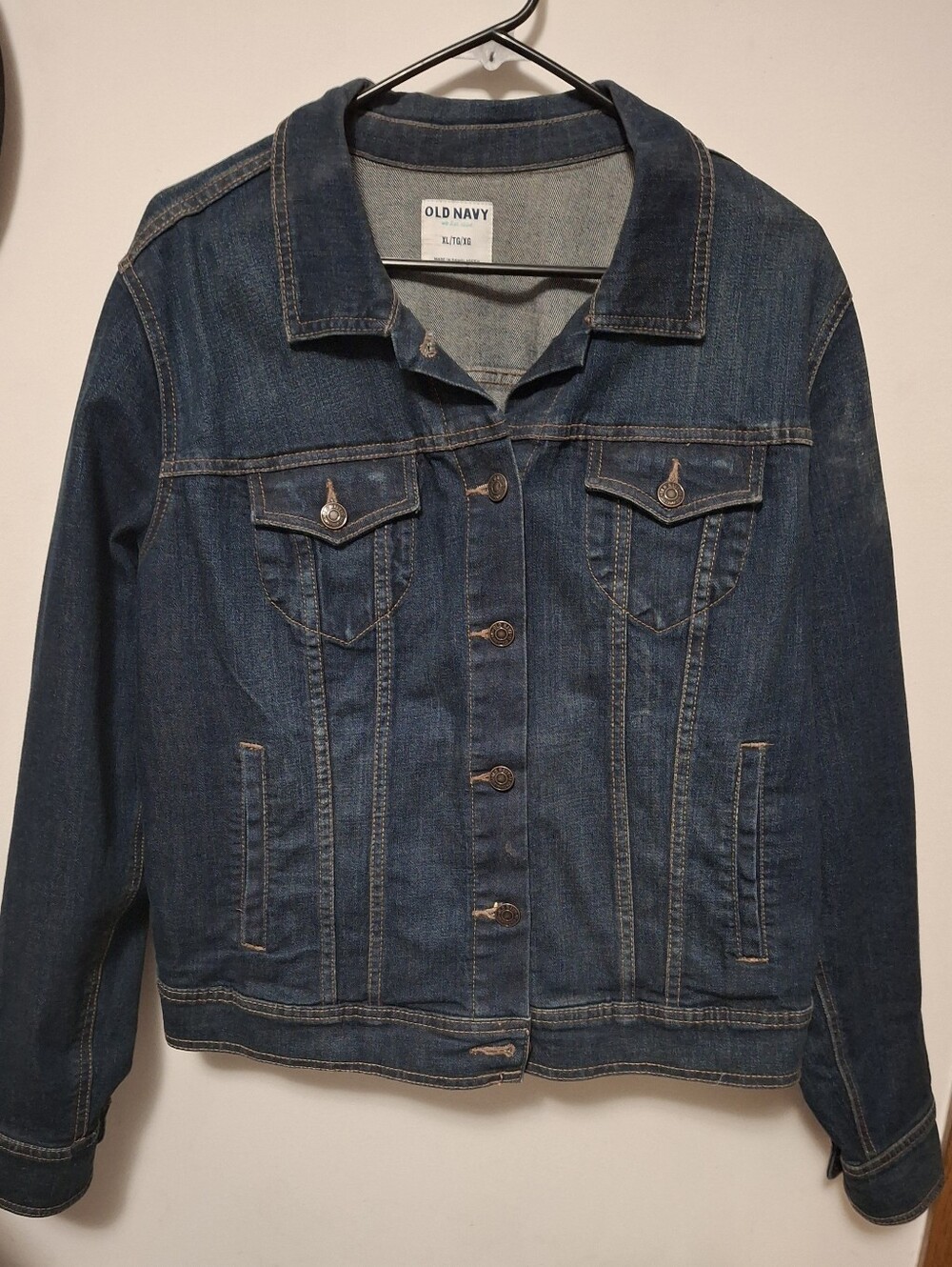 Old Navy Denim Jean Jacket Dark Blue XL Extra Large LIKE NEW!